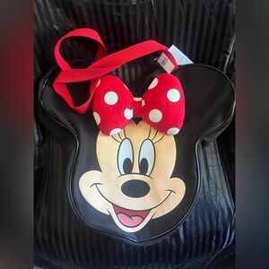 Disney Minnie Mouse Character Face Tote Bag - Red and Black